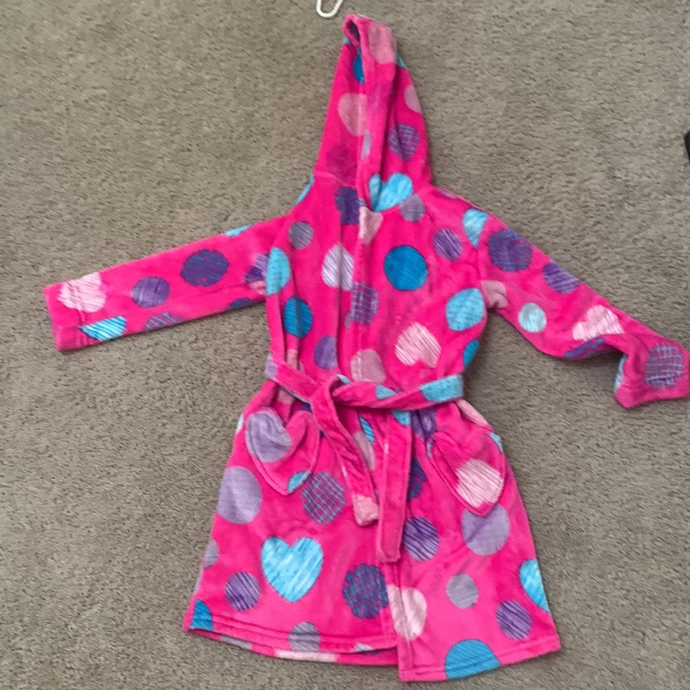 Girls Bright Polka Dot Robe